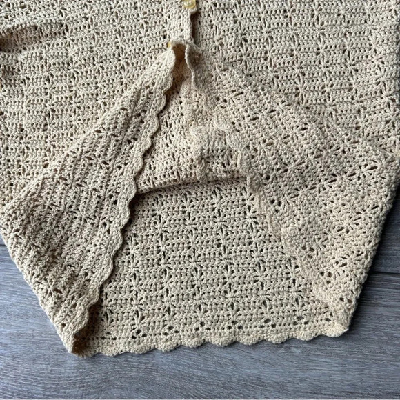 Vintage Laura Petites Crochet Knit Short Sleeve Cardigan Made  in Korea - Picture 8 of 11